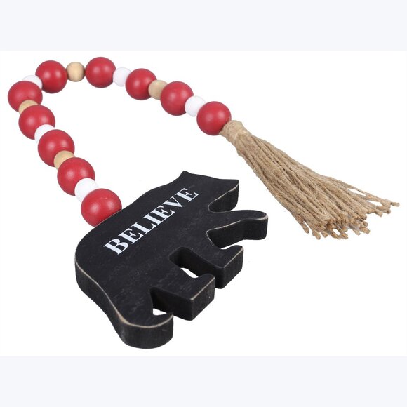 3-Piece Wood Wall Garland Set with Festive Tassel, Beads, and Bears! - Picture 2 of 5